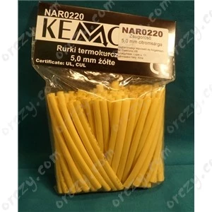 heat shrink tube 5,0mm 10cm sárga (100db/cs.) / ORDER ONLY
